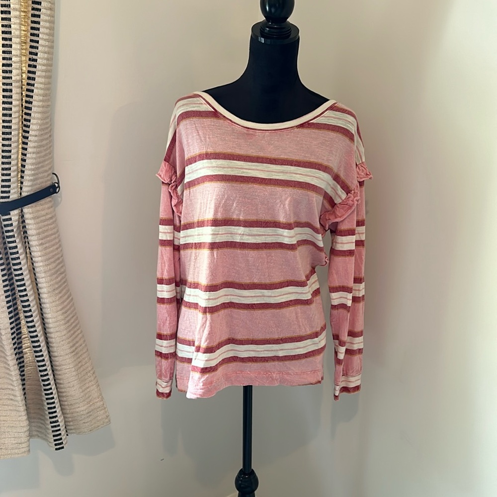 Pilcro Long Sleeve Burnout Tee